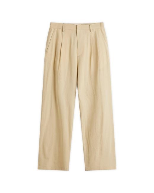 Auralee Natural Light Cotton Wool Viyella Slacks for men
