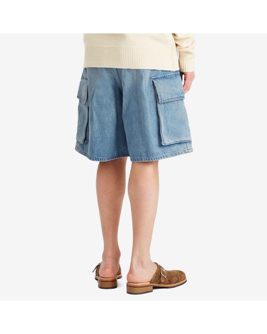 J.W. Anderson Blue Denim Cargo Shorts for men