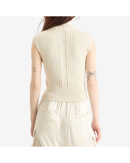 Rick Owens White Top With Turtle Neck