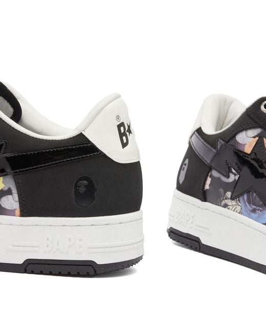 A Bathing Ape Black Floral Patterned Bape Sta 2 Sneaker for men