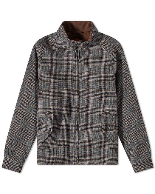 Baracuta G4 Check Wool Harrington Jacket in Grey for Men | Lyst Canada