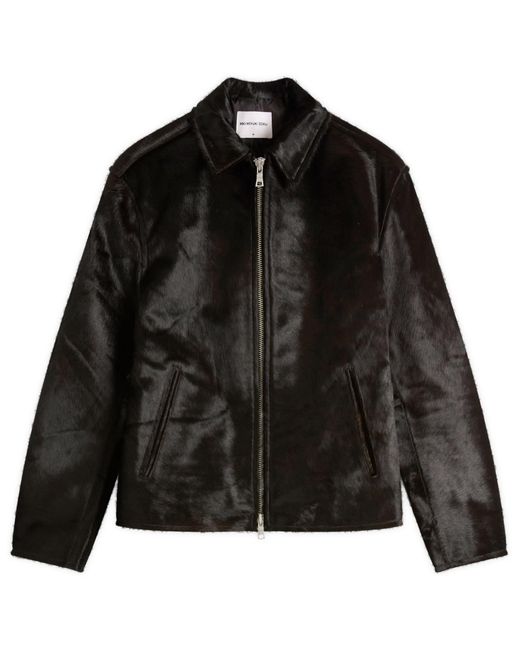 MKI Miyuki-Zoku Black Cropped Cow Hair Rider for men