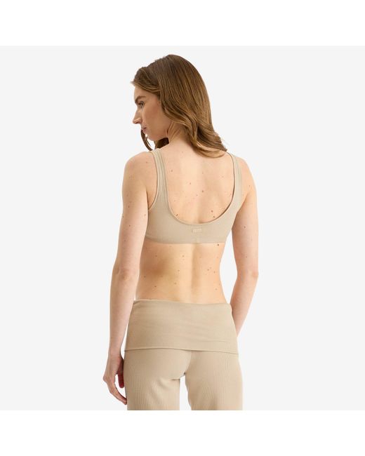 Skims Natural Cotton Rib Bralette