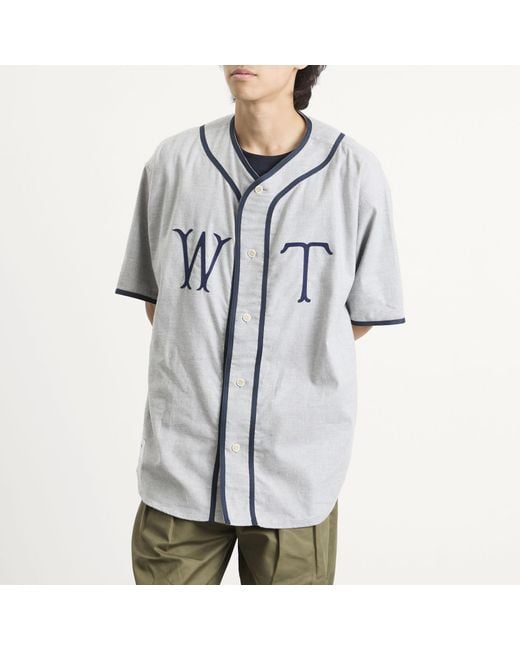 (w)taps Blue Baseball Shirt for men