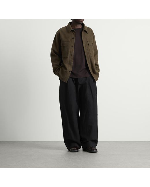 Jil Sander Green Wool Overshirt for men