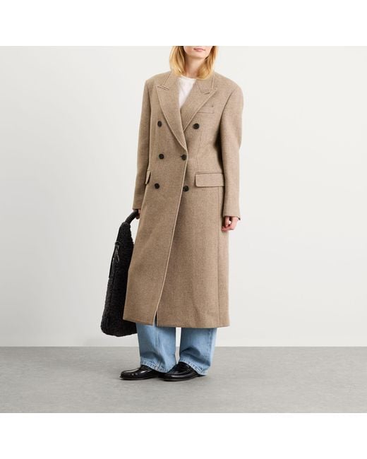 DUNST Natural Tailored Double Beasted Wool Coat
