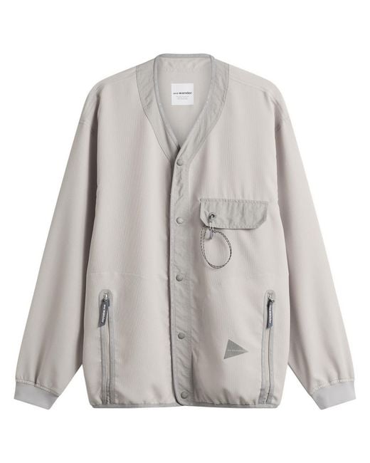And Wander Gray Vent Cardigan for men