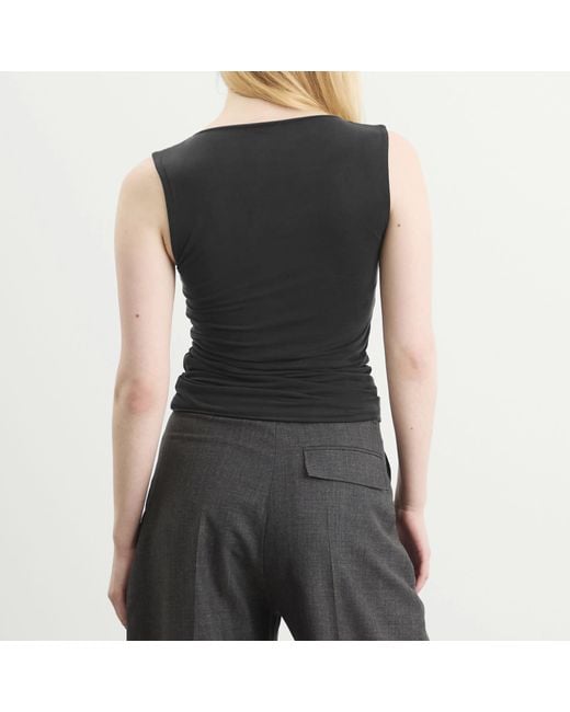 St. Agni Black Cupro Jersey Top