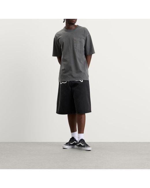 ICECREAM Black Running Dog Triple Scoop Denim Shorts for men
