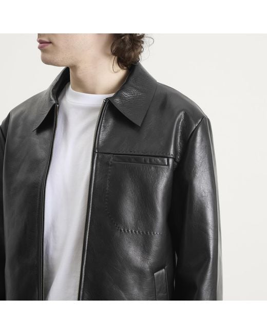 Entire studios Black Corehide Leather Jacket for men