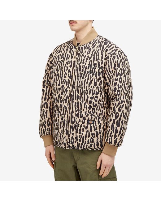 Wacko Maria Dickies Leopard Quilted Jacket in Black for Men | Lyst