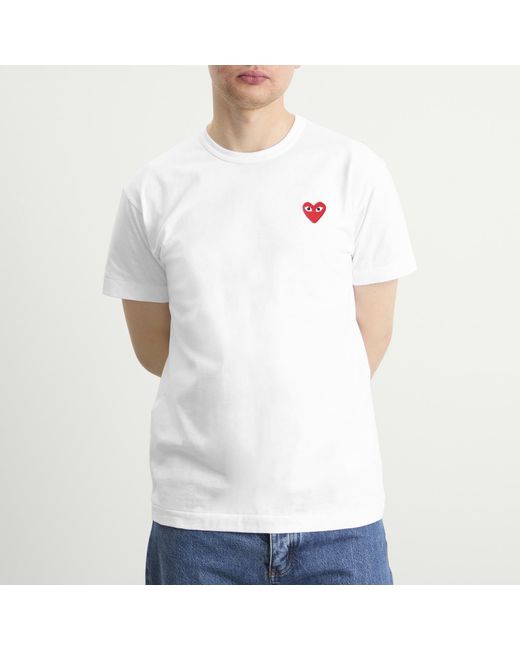 COMME DES GARÇONS PLAY White Basic Logo T-Shirt for men