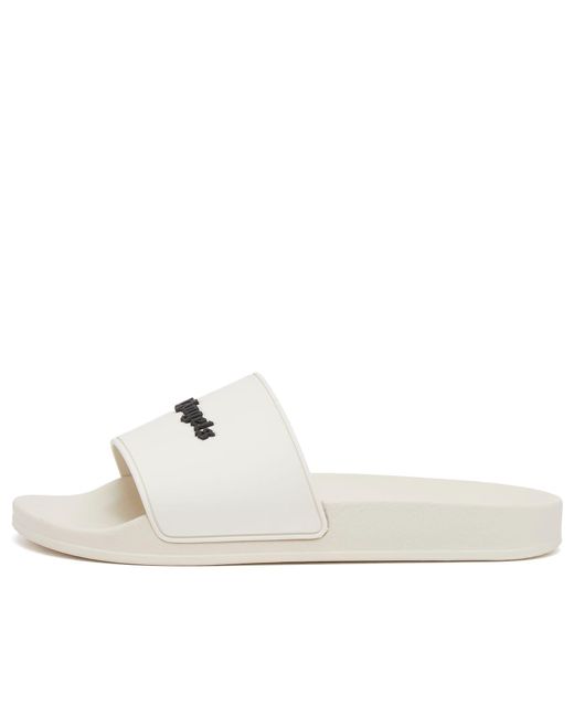 Palm Angels White Classic Logo Pool Slide