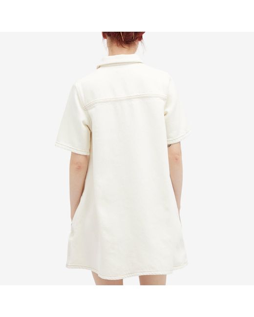 Ganni White Heavy Denim Mini Dress