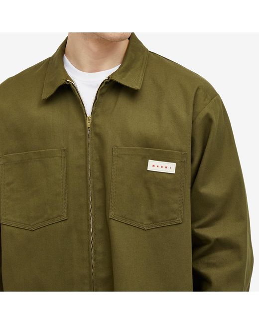 Marni Green Zip Through Work Jacket for men
