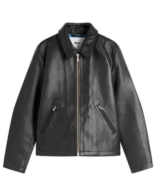 Won Hundred Black Dutton Leather Jacket for men
