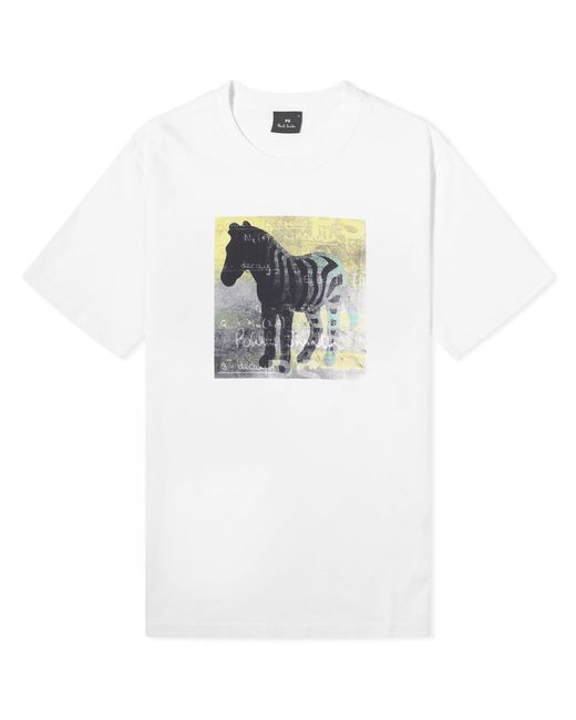 Paul Smith White Zebra Square T-Shirt for men