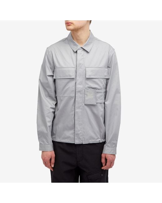 C P Company Gray Metropolis Gabardine Pockets Overshirt for men