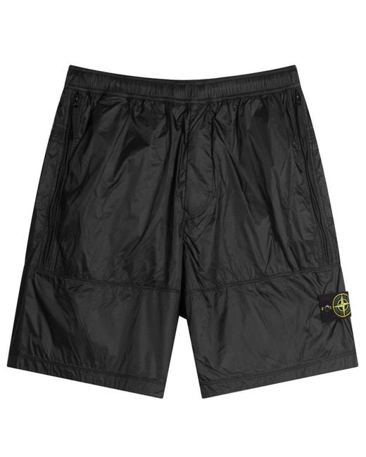 Stone Island Ripstop Light Nylon Shorts in Black for Men | Lyst