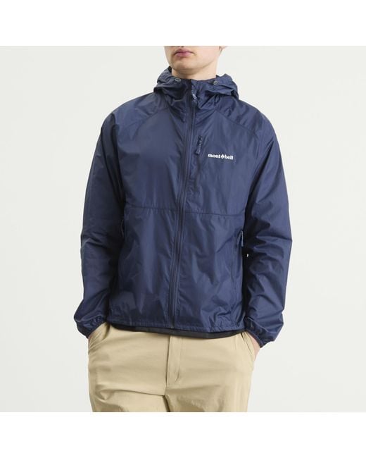Montbell Blue Wind Blast Hooded Jacket for men