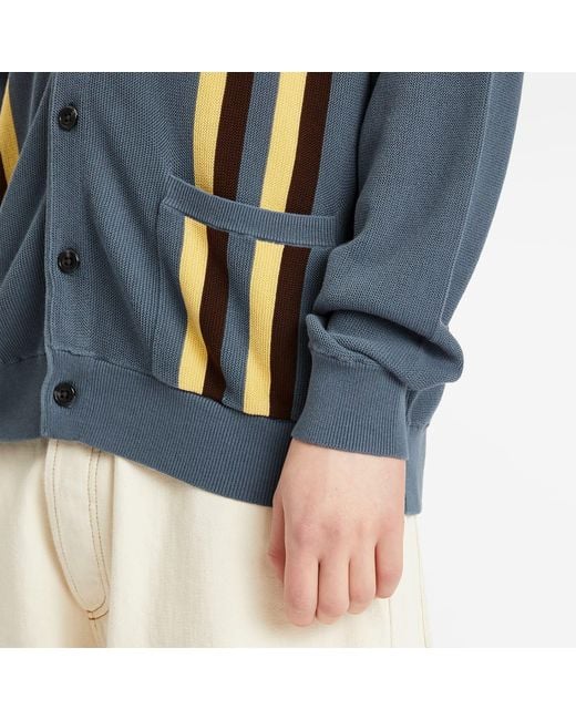 Beams Plus Blue Stripe Cardigan for men