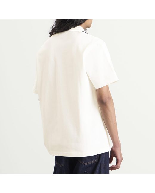 Drole de Monsieur White Open Collar Polo Shirt for men