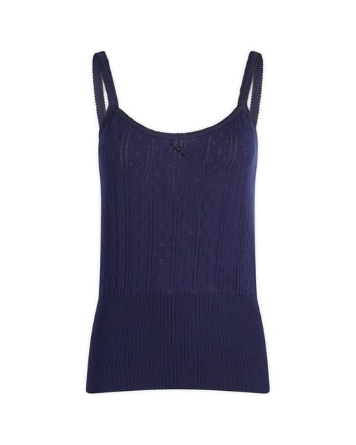 J.W. Anderson Blue Pointelle Straight Neck Vest