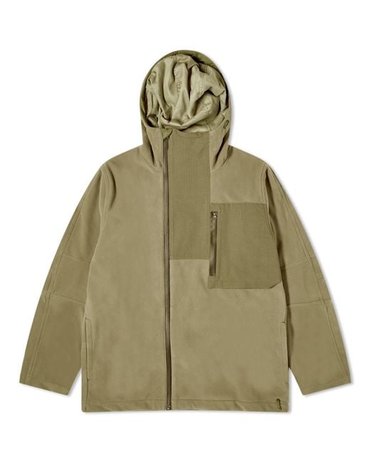 Maharishi Green Asym Zipped Hooded Fleece Jacket for men