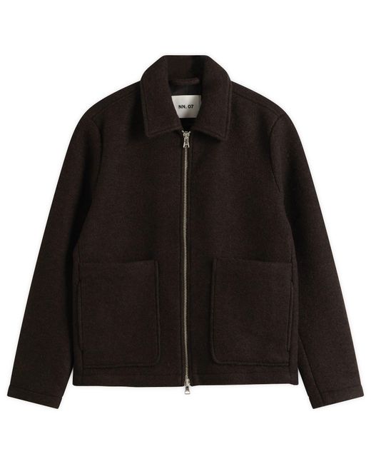NN07 Black Gael Brushed Wool Jacket for men