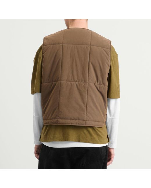 Unlikely Dry Goods Brown Reversible Utility Vest for men