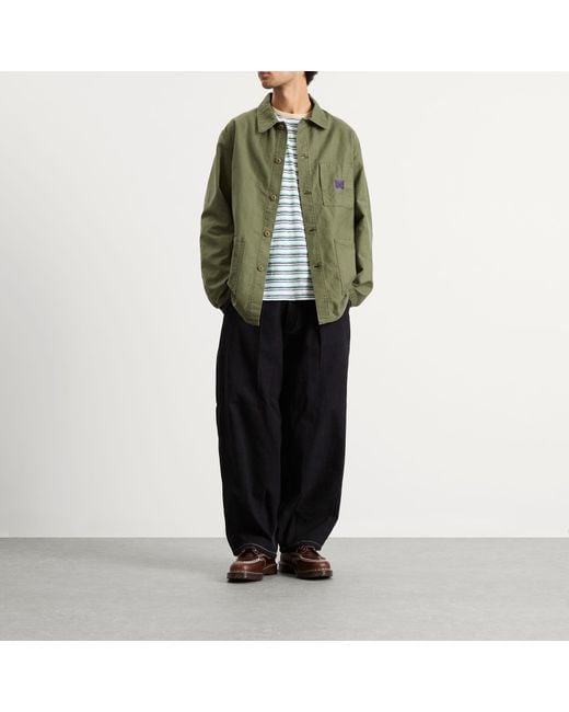 Needles Green Reversed Sateen Coverall Jacket for men