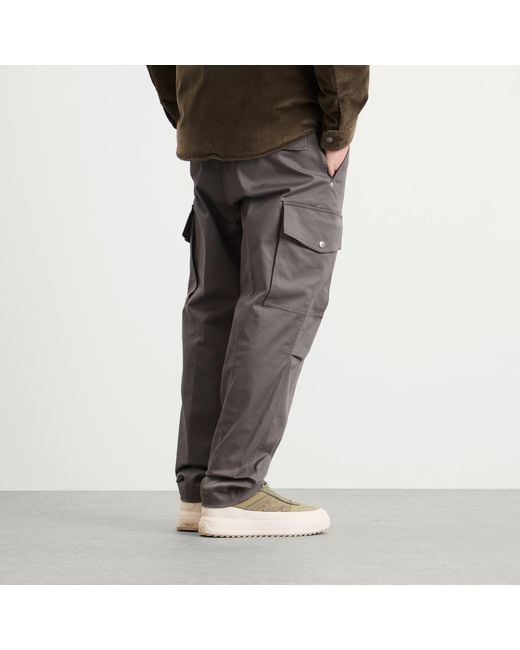 Moncler Gray Gaberdine Cotton Cargo Trousers for men