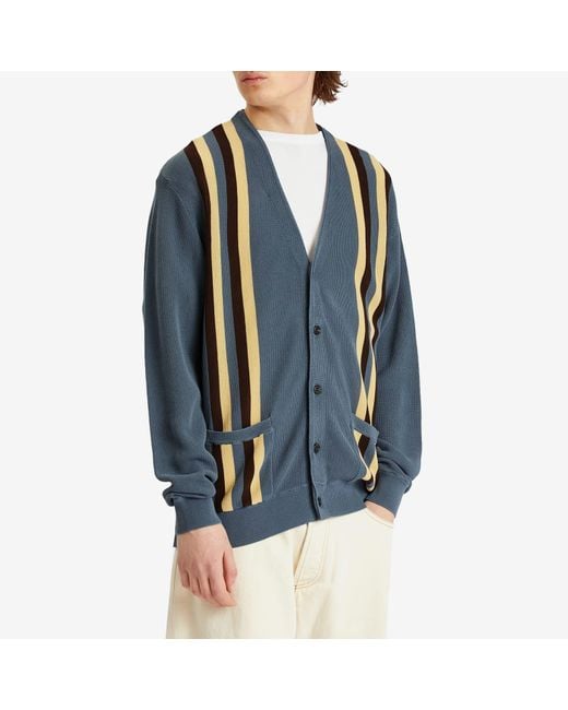 Beams Plus Blue Stripe Cardigan for men