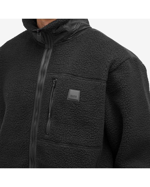 Rains Black Yermo Fleece Jacket for men