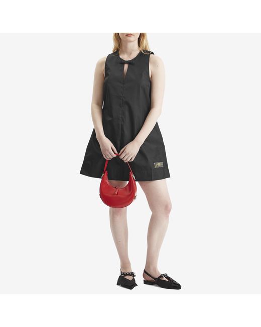 Ganni Black Duchesse Nylon Mini Dress