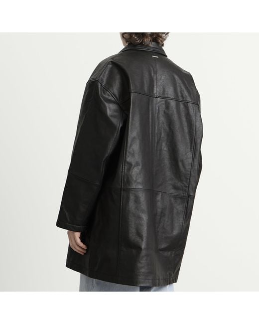 Deadwood Black Bloke Leather Car Coat for men