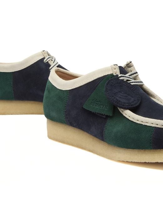 Clarks Blue Patchwork Wallabee for men