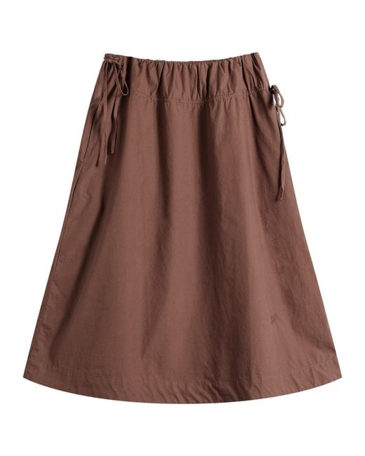Damson Madder Brown Caspia Volume Midi Skirt