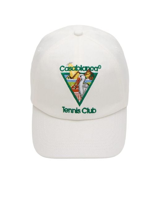 Casablanca White Pyramid Abduction Tennis Cap for men