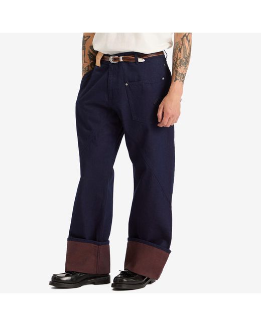 JW Anderson Turn Up Twisted Workwear Jeans in Blue for Men | Lyst UK