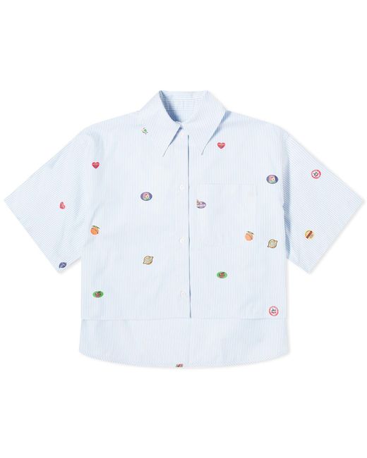 KENZO Blue Kenzo Fruit Stickers Cropped Shirt