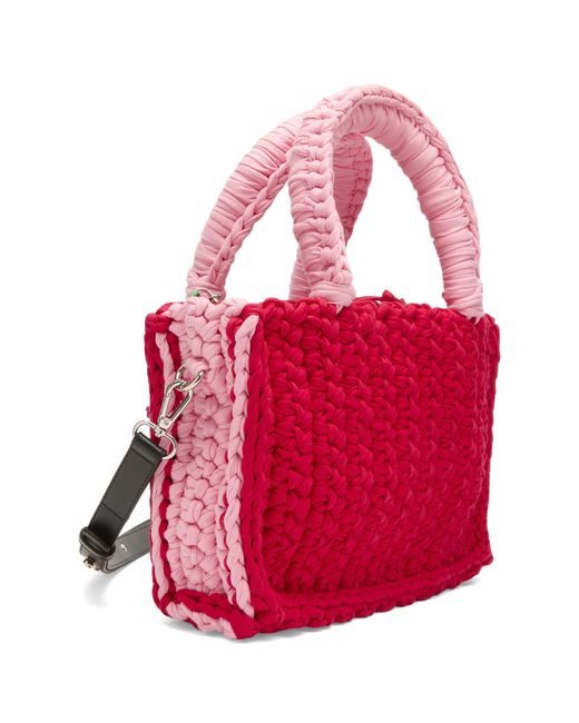 Charles Jeffrey Red Bulldog Charm Bucket Bag