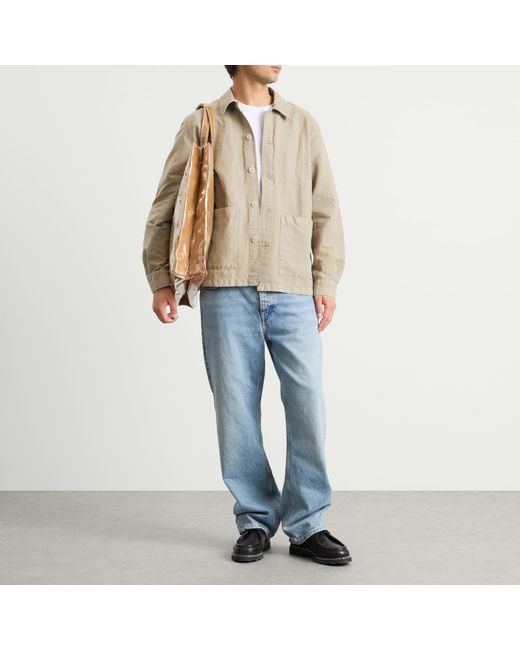 Norse Projects Natural Julian Cotton Linen Overshirt for men