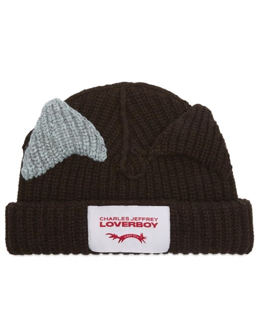 Charles Jeffrey Black Chunky Ears Beanie