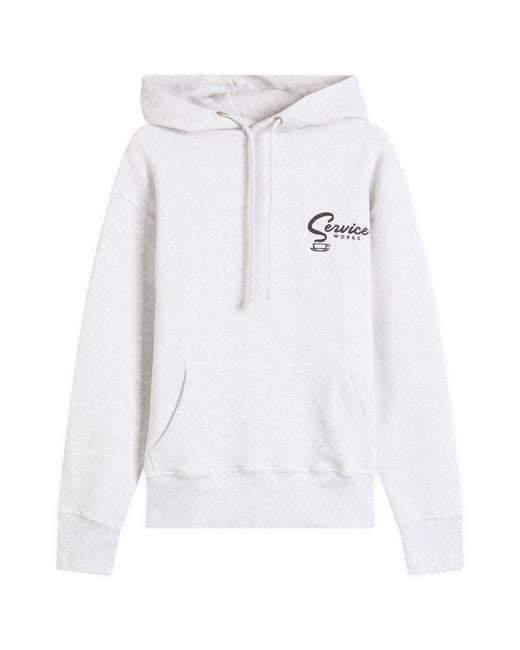 Service Works White Espresso Hoodie for men