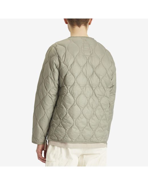 Taion Green Military Zip V-Neck Softshell Down Jacket for men