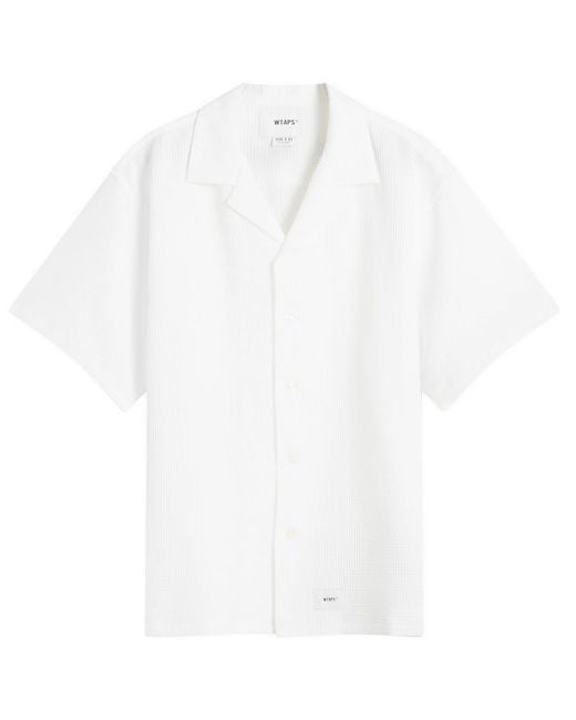 (w)taps White Cotton Ripstop Vacation Shirt for men
