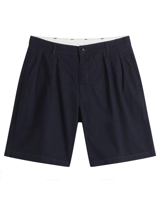 Service Works Blue Twill Part Timer Shorts for men