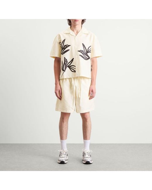 MKI Miyuki-Zoku Natural Washed Ink Flower Vacation Shirt for men