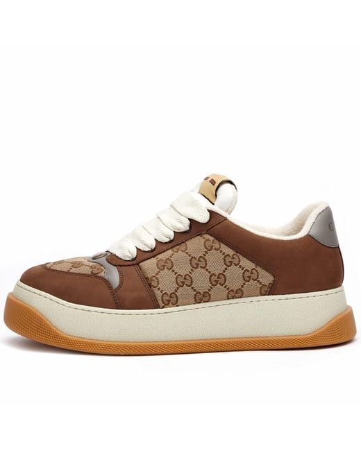 Gucci Brown Double Screener Sneaker for men